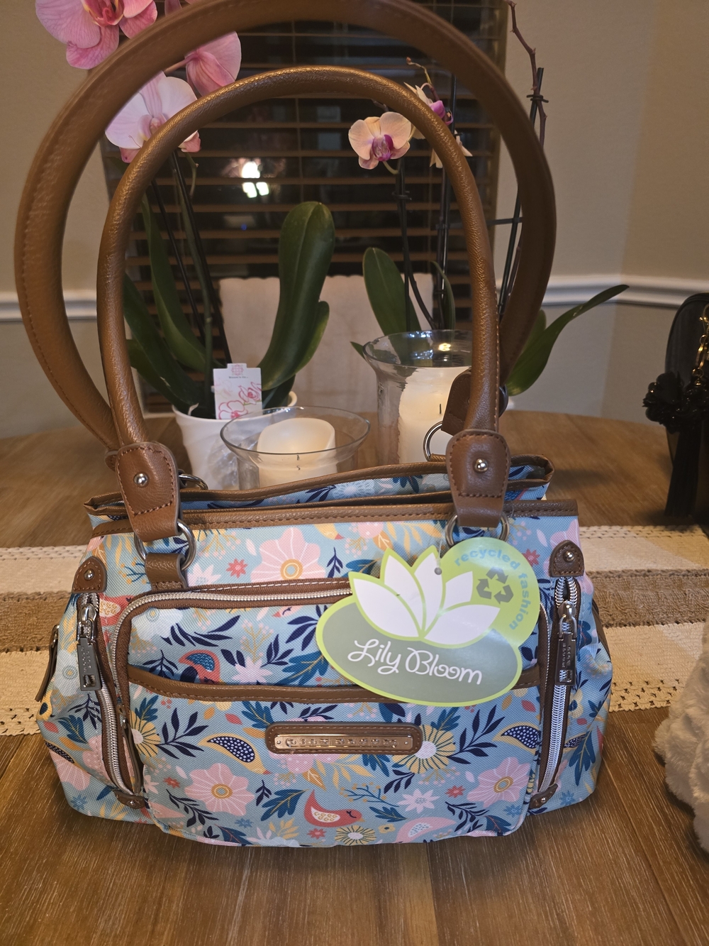 Lily Bloom Fairy Wren Maggie Satchel Eco Friendly Floral Karma Bloom